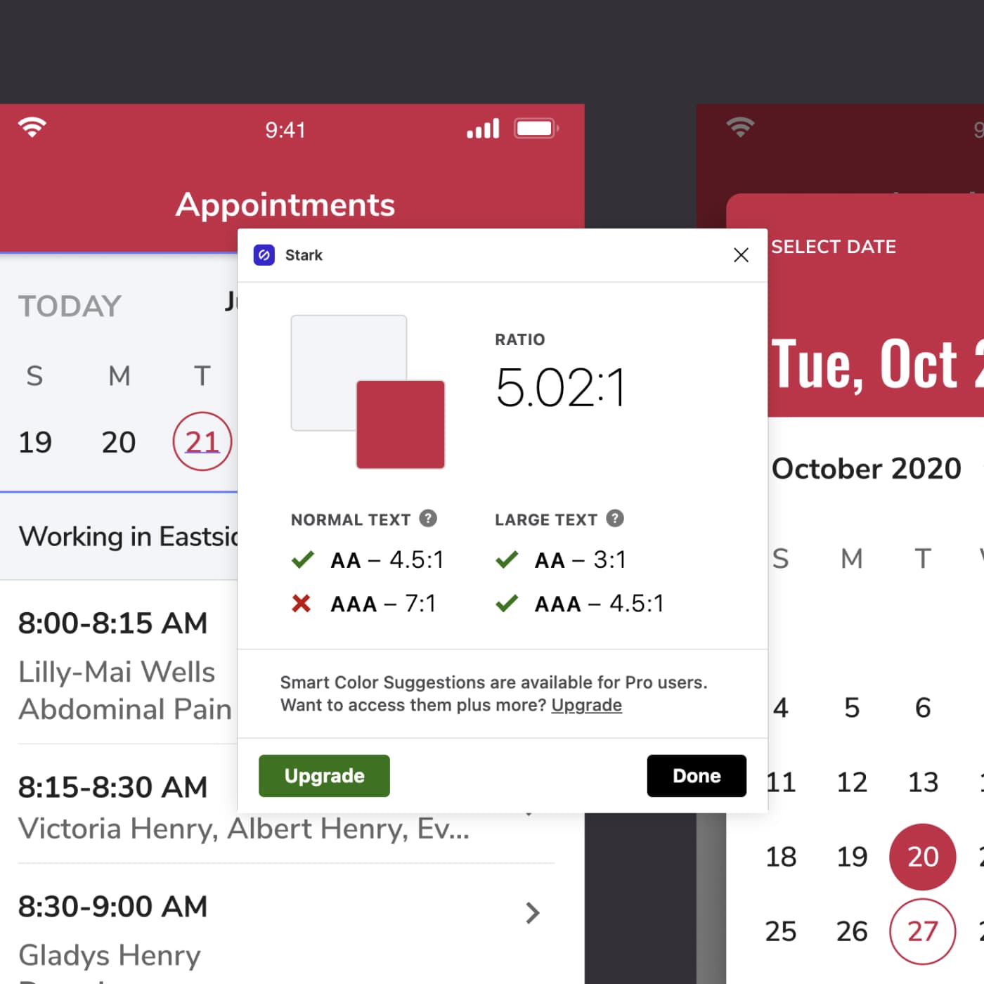 Color contrast accessibility checks