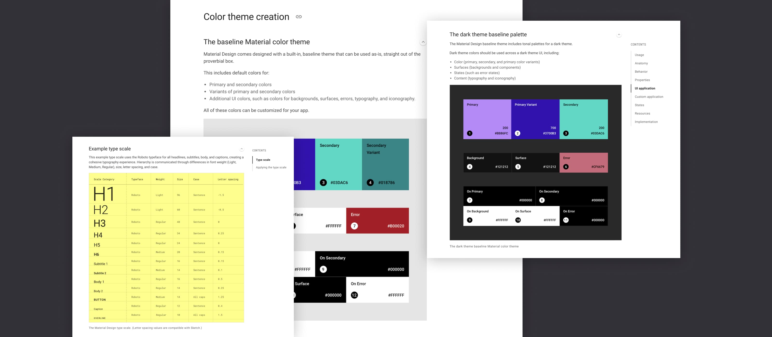 Material Design theme guides